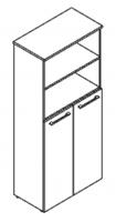 Шкаф-стеллаж широкий полуоткрытый (с высокой дверью) серии MORRIS